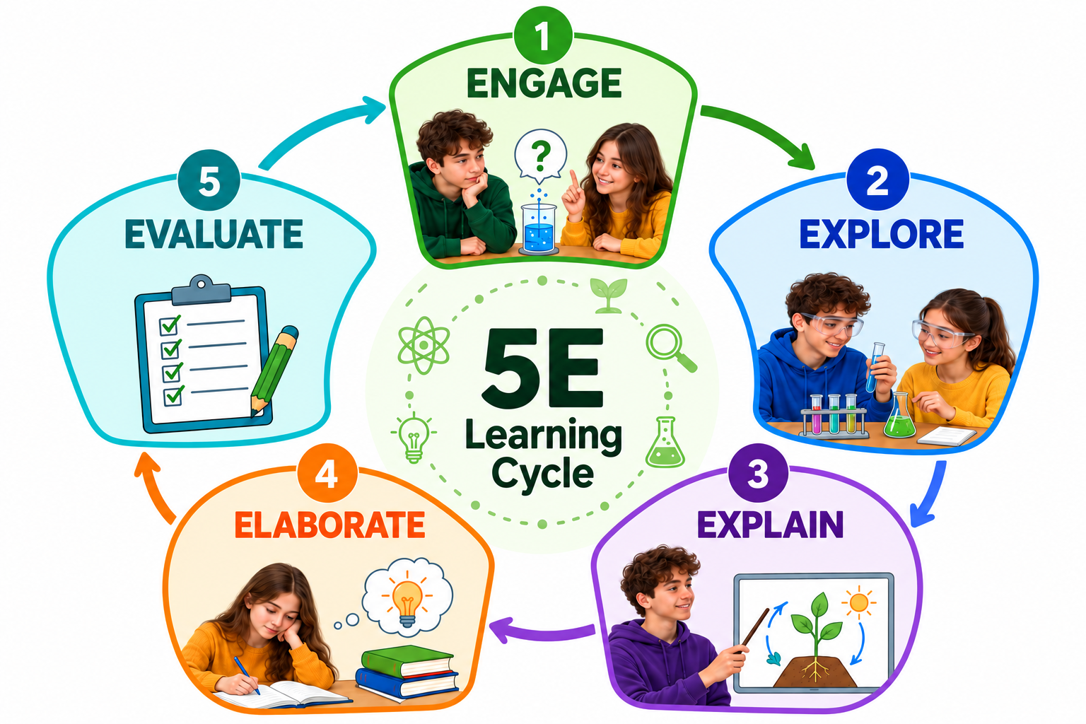 Visual of the 5E learning process