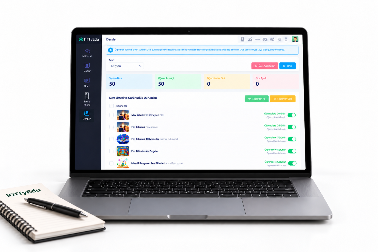 Learning management system dashboard