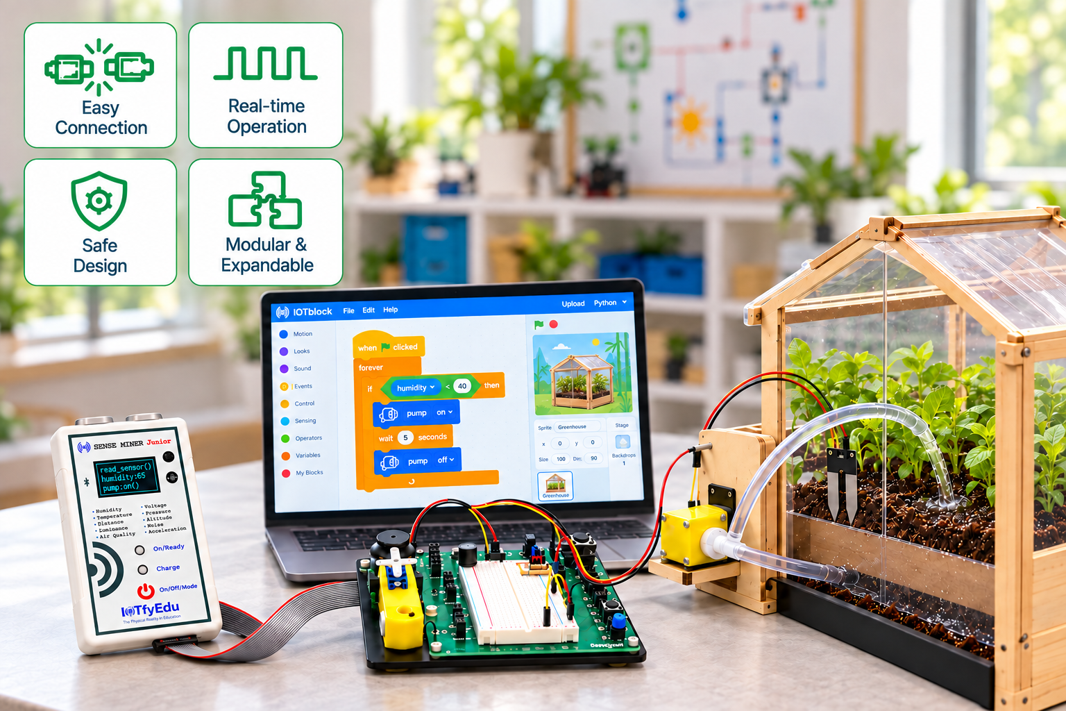 IOTfyEdu Project Studio: electronic circuits and sensors