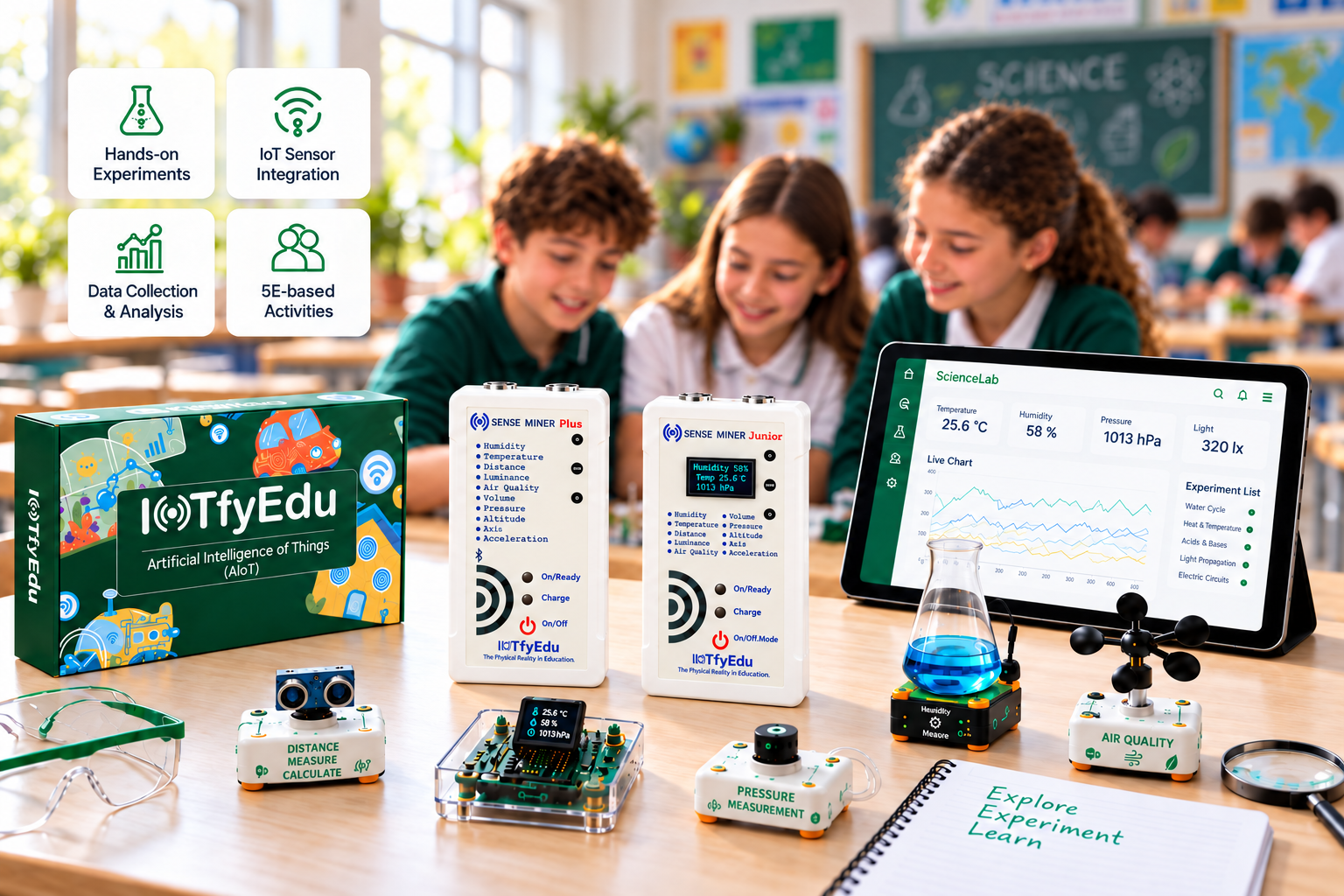 IOTfyEdu Science Studio: science laboratory equipped with IoT sensors